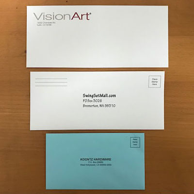 envelope sizes