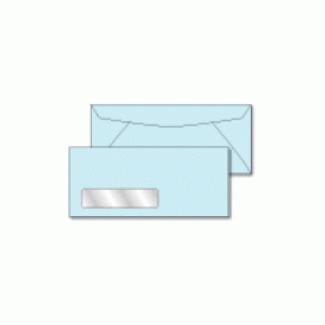 10 Blue Window Envelopes