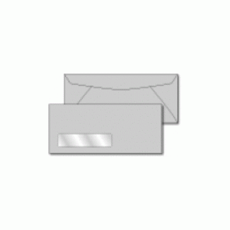 10 Gray Window Envelopes