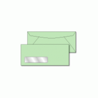 10 Green Window Envelopes