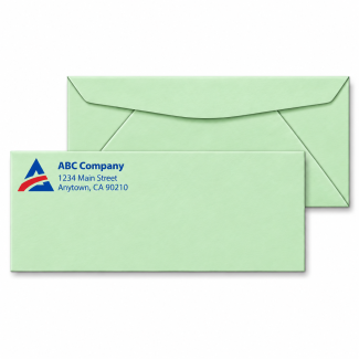 No. 10 Green Colored Regular Envelope Size: 9 1/2 x 4 1/8