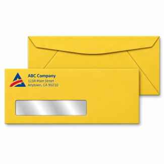 No. 10 Goldenrod Colored Window Envelope Size: 9 1/2 x 4 1/8