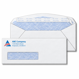 No. 10 Security Tint Peel and Seal Window Envelope Size: 9 1/2 x 4 1/8