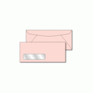 10 Pink Window Envelopes