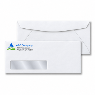No. 9 White Window Envelope Size: 8 7/8 x 3 7/8