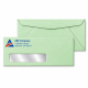 No. 10 Green Colored Window Envelope Size: 9 1/2 x 4 1/8